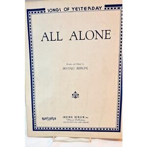 All Alone - Original Sheet Music - Berlin - 1924